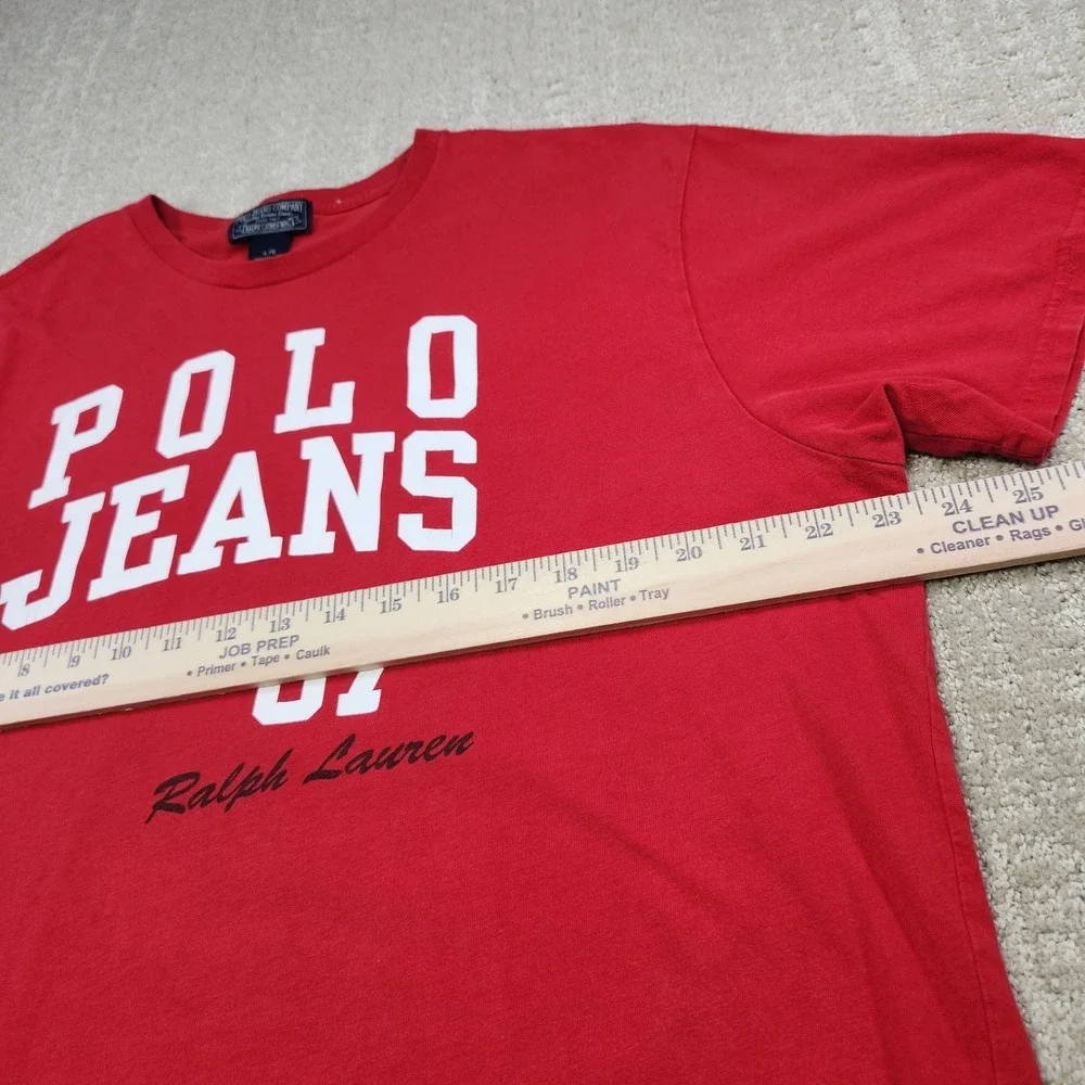 Vintage Ralph Lauren Shirt Men‎ Large Polo Jeans Y2K Spellout Red 67 90s